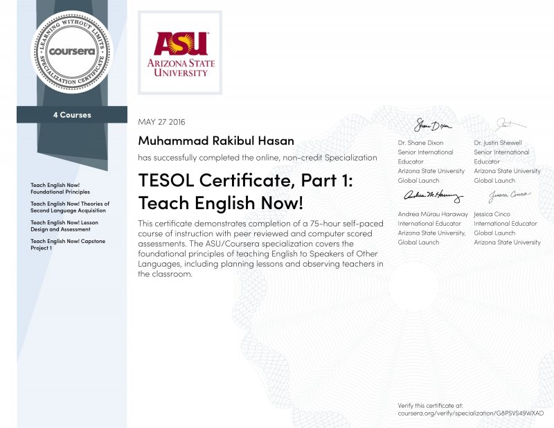كورس Teach English Now | TESOL مجانا بشهادة معتمدة من جامعة أريزونا